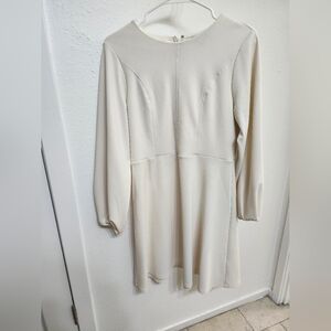 Express Cream Long Sleeve Dress